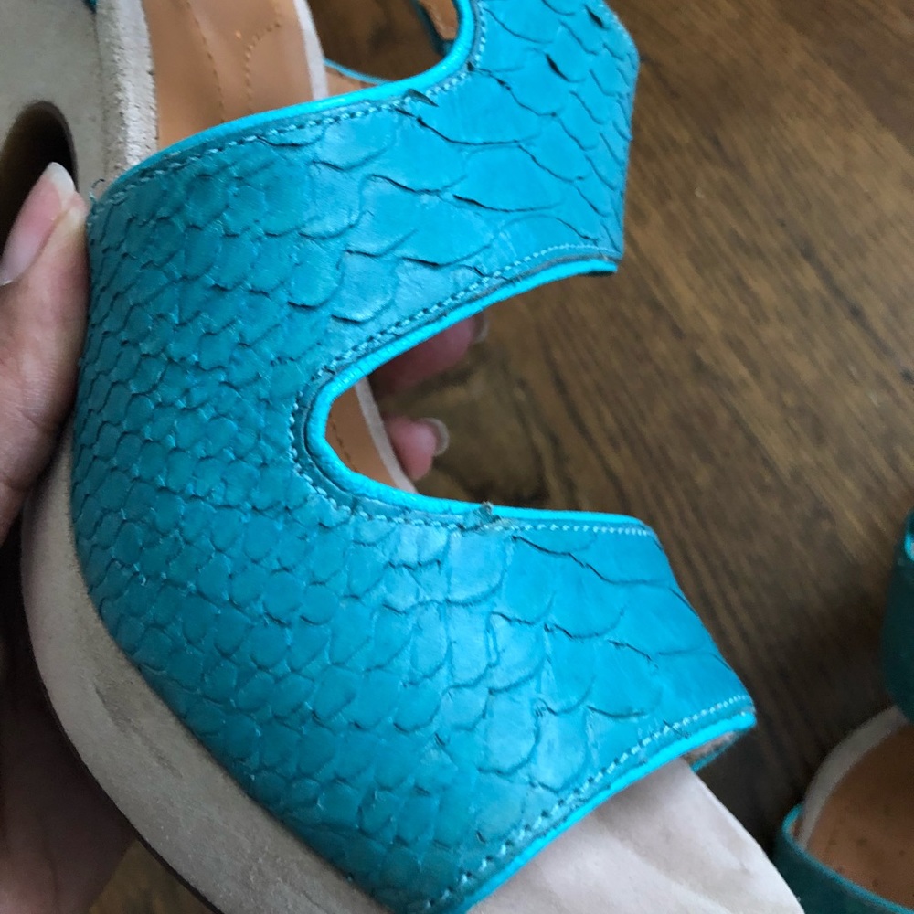 Geox D Nurit B Turquoise Python Platform Sandals - image 6